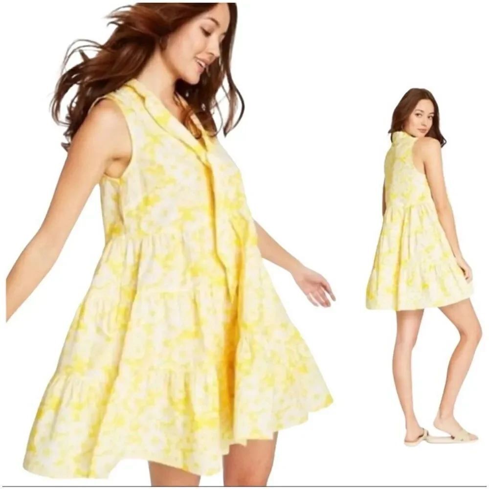Lisa Marie Fernandez x Target yellow floral mini dress XS